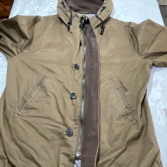 ZARA Man HOODED JACKET Drawstring Long Sleeve Xtra Large Brown - Picture 4 of 12